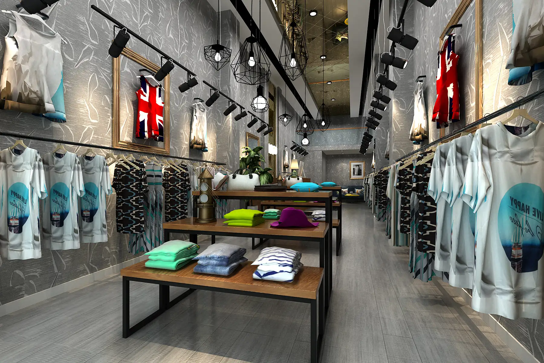 服装店装修效果图(40平服装店装修效果图)